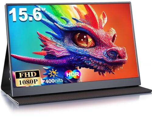 20% DESCUENTO MOMODS Monitor Portatil, 15.6 Pulgadas Pantalla Portatil, IPS 1080P FHD Portable Monitor con Mini HDMI/USB C, para Computadora Portátil, PS5, Xbox, Teléfono