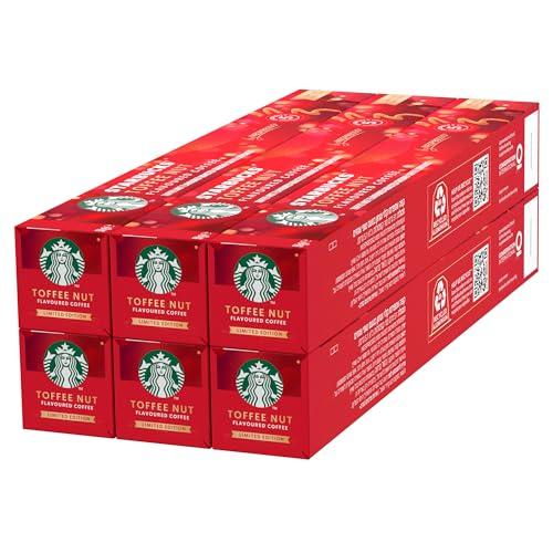28% DESCUENTO STARBUCKS Toffee Nut Flavoured Coffee de Nespresso, Cápsulas de Café de Tueste Suave 6 x 10 (60 Cápsulas)