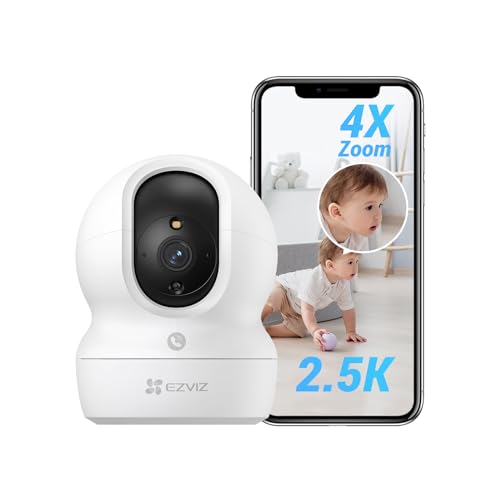 EZVIZ Camara de Vigilancia Interior con Seguimiento Automático, 4MP Cámara IP Domicilio WiFi 360° para Bebe con Visión Nocturna Color, Detección Humana,Llamada Bidireccional, Soporta 512GB, CP1 Pro