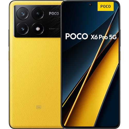 32% DESCUENTO Poco X6 Pro Smartphone de 12+512GB, Pantalla AMOLED de 6.67” 120Hz 1.5K, MediaTek Dimensity 8300 Ultra, Triple cámara de hasta 64MP, 5000mAh, Amarillo (Versión ES)