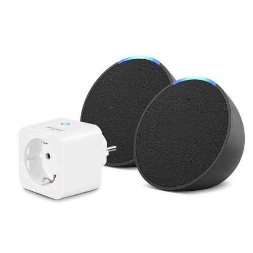 66% DESCUENTO Echo Pop | Antracita, pack de 2 + Sengled Smart Plug, compatible con Alexa Kit de inicio de Hogar digital