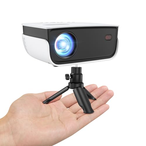 HOPVISION Mini Proyector Portatil, Videoproyector Cine En Casa Full HD 1080P, 7500L Proyector de Vídeo Auto Keystone, Compatible con HDMI, USB, AV, Teléfono/PS5/TV Stick/Portátil
