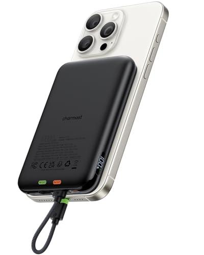 BUENA OFERTA 23% DESCUENTO Charmast Mini Power Bank 20W PD 10000mAh Bateria Externa con Cable de Carga Integrado,Bateria Carga Rapida USB C Cargador portátil con Pantalla LED,Compatible con with iPhone 15/14/13/Samsung