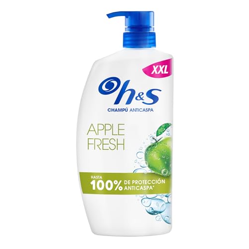H&S Apple Fresh Champú Anticaspa 1000ml con Dispensador, para Uso Diario. Hasta 100% de Protección Anticaspa, Clínicamente Probado. Para Todo Tipo de Pelo y Cuero Cabelludo. Frescor, Aroma a Manzana
