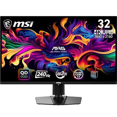 38% DESCUENTO MSI mag 321UPX QD OLED Monitor Gaming, 31,5″ 4K UHD, 3840 x 2160 Quantum Dot OLED Panel, 240Hz / 0.03ms, 99% DCI P3, ΔE≤2, DisplayHDR True Black 400, DP 1.4a, HDMI 2.1, USB Type C