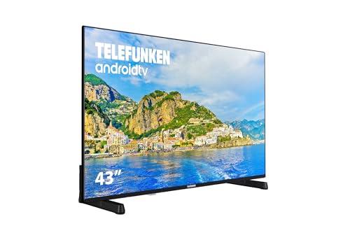 25% DESCUENTO Telefunken 43DTUA724 Android TV 43 Pulgadas 4K Ultra HD, Diseño sin Marcos, HDR10, Dolby Vision, Bluetooth, Chromecast Integrado, Compatible con Google Assistant, Dolby Atmos