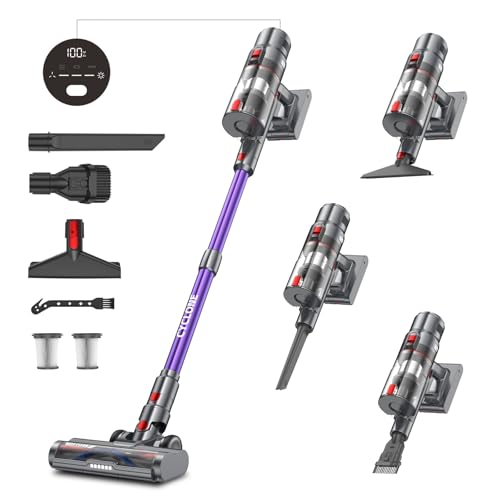 23% DESCUENTO aujun J10 Aspirador sin Cable, 48Kpa/580W/70 Mins, Aspirador Escoba sin Cable, 8 * Baterías 2500mAh, Pantalla Táctil LED, Bajo Nivel de Ruido, para Alfombras, Suelos Duros y Pelos de Mascotas