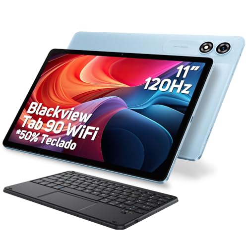 Blackview Android 14 Tablet Tab90Wifi, 12GB RAM 128GB ROM/1TB TF Gaming Tablets 11 Pulgadas, Widevine L1/8200mAh/5G WiFi/8MP+13MP/Face ID/Bluetooth 5.0/2 Altavoces/3.5mm Jack/2024 Octa Core Tablet