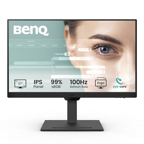 46% DESCUENTO BenQ GW2790T Monitor de 27” IPS 1080p para Oficina en casa, 100Hz, diseño ergonómico, 99% sRGB, VESA, HDMI, DP, B.I, Low Blue Light, Modo ePaper, Modo de programación, Certificado por TÜV Rheinland