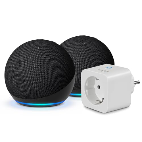 61% DESCUENTO Echo Dot (5.ª generación) | Antracita, pack de 2 + Sengled Smart Plug, compatible con Alexa Kit de inicio de Hogar digital