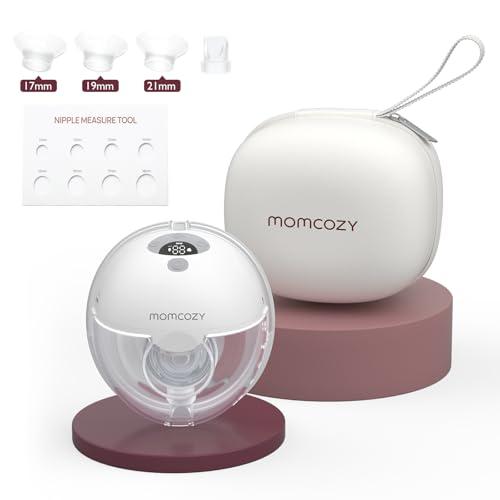 Momcozy M5 Sacaleches Eléctrico Manos Libres, Extractor de Leche Portátil de Boca de Bebé Brida de Doble Sellado con 3 Modos y 9 Niveles 24 mm (1, Gris)
