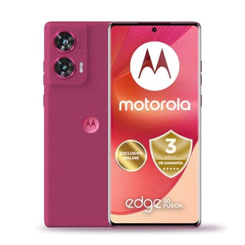 25% DESCUENTO Motorola Edge 50 Fusion 8/256GB, Pantalla sin límites de 6,67” y Dolby Atmos, Sistema de cámaras Ultra Pixel de 50 MP, Carga TurboPower de 68 W (Incluido), Dual SIM. Rosa