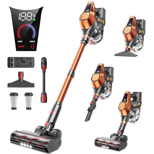 45% DESCUENTO Aspiradora sin Cable 45KPA/550W/60Mins Potente Aspiradora Escoba Vertical Antienredo Aspirador Escoba sin Cable con 1,5L Gran Capacidad Aspiradora Inalámbrica para Suelo/Alfombra/Pelo de Mascota