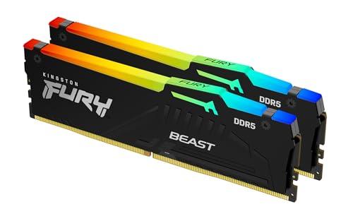 Kingston FURY Beast Negro RGB EXPO 32GB (2x16GB) 6000MT/s DDR5 CL36 DIMM Memoria gamer para Ordenadores de sobremesa Kit de 2 KF560C36BBE2AK2 32