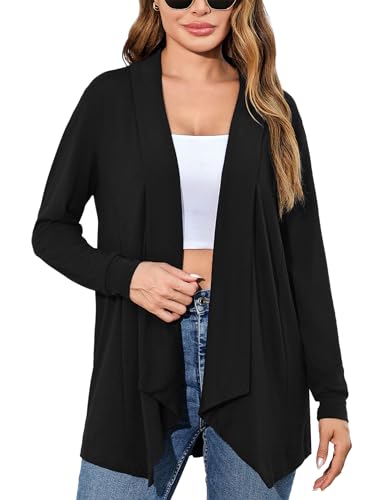 Sykooria Cárdigan Largo para Mujer Cárdigan Largo Cardigans para Mujer Modal para Mujer Cárdigan Largo Punto Cardigan Largo Cardigans Elegante Mujer