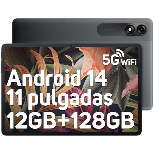 Blackview Android 14 Tablet Tab90Wifi, 12GB RAM 128GB ROM/2TB TF 11 Pulgadas Gaming Tablets, Widevine L1/8200mAh/Face ID/5G WiFi/8MP+13MP/Bluetooth 5.0/2 Altavoces/3.5mm Jack/Octa Core Tablet