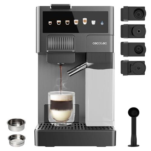 25% DESCUENTO Cecotec Cafetera Cápsulas Express con Tanque de Leche FreeStyle Latte T. 1350W, 20 Bares, Compatible con Café Molido, Dolce Gusto, Nespresso y K Fee, Depósito 1,6L de Agua y 400ml de Leche