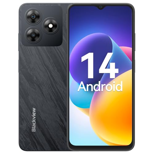 Blackview Wave 8C Teléfono Móvil Android 14 6GB+64GB/2TB, 6.56″ HD+ IPS, 10W Cargador Rápido,Smartphone 13MP+8MP/4G Dual SIM/Octa Core/Face ID/OTG/GPS/Funda de Móvil/3 Años de Garantía Móviles 2024