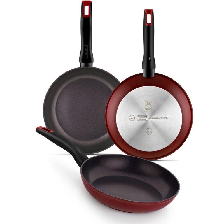 Bra – Set 3 Sartenes Red Diamond, Lote 20cm + 24cm – 28cm, Aluminio Forjado, Recubrimiento Antiadherente, Aptas Inducción | Miravia