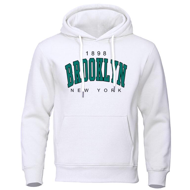 Sudadera Con Capucha Hombre Brooklyn New York 1898 Estampado Creativo Moda Oversize Cierre Sin Capucha Estilo Casual Para Todas Las Estaciones | Miravia