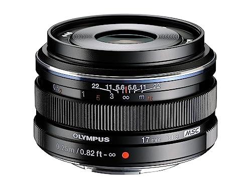 45% DESCUENTO Olympus Objetivo M.Zuiko Digital 17 mm F1.8, Longitud Focal Fija rápida, Apto para Todas Las cámaras MFT (Modelos Olympus OM D & Pen, Serie G de Panasonic), Negro