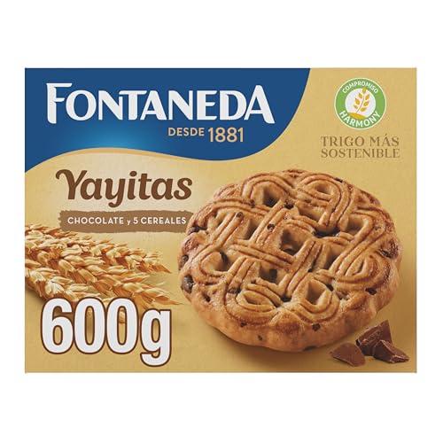 Fontaneda Yayitas Galletas de 5 Cereales con Pepitas de Chocolate enriquecidas con Vitamina B1, B2, B3, B5, B6 y Hierro, 600 g