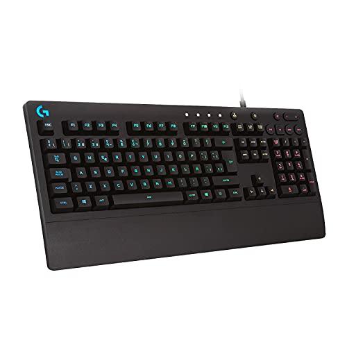 54% DESCUENTO Logitech G213 Prodigy Teclado Gaming con Reposamuñecas, RGB LIGHTSYNC, Teclas Retroiluminadas y Personalizables, Resistente a Salpicaduras, Controles Multimedia Dedicados, Disposición QWERTY ES