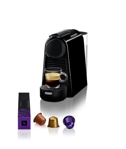 37% DESCUENTO Nespresso De’Longhi Essenza Mini EN85.B Cafetera monodosis de cápsulas Nespresso, compacta, 19 bares, apagado automático, color negro, Incluye incluye cápsulas de regalo