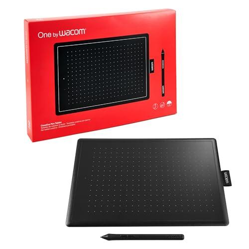 57% DESCUENTO Wacom One by Wacom Medium Tableta gráfica con lápiz digital sensible a la presión, compatible con Windows, Mac y Chromebook, óptima para oficina en casa y e learning, color negro y rojo