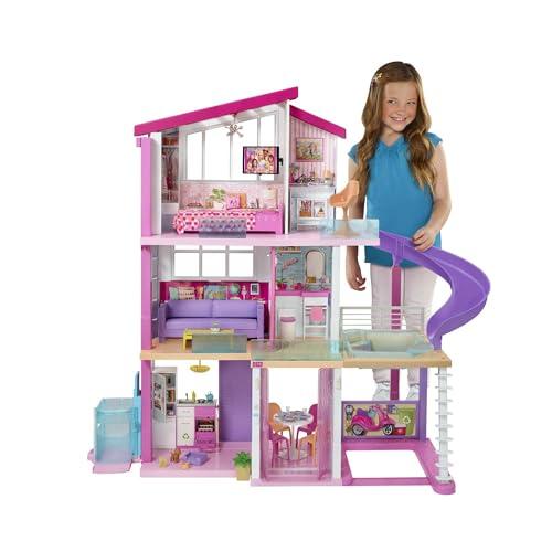 33% DESCUENTO Barbie Dreamhouse Casa de Muñecas La casa de Sus Sueños, 3 Pisos y 8 Habitaciones Ascensor Luz y Sonido 70 Accesorios Regalo para Niños de 3 7 Años, GNH53