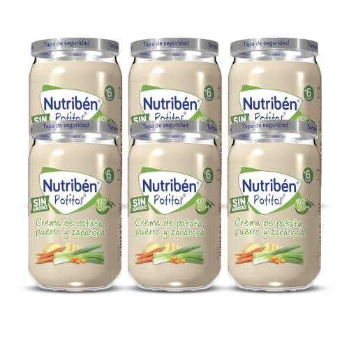 51% DESCUENTO Nutribén Potitos, Tarrito de Crema De Patatas, Puerro Y Zanahoria, Para Bebés a Partir de 6 Meses, Sin Almidones, Sin Azúcares Añadidos, Ingredientes Naturales y Saludables| Pack de 6×235 g, 1410 g