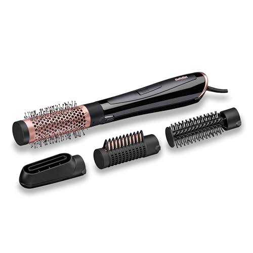 58% DESCUENTO BaByliss Cepillo de Aire Caliente Perfect Finish AS126E, 1000 W, 4 cabezales intercambiables, Seca, Moldea, Alisa, Volumen, Tecnología Iónico, Pelo suave, Brillante y sin encrespamiento