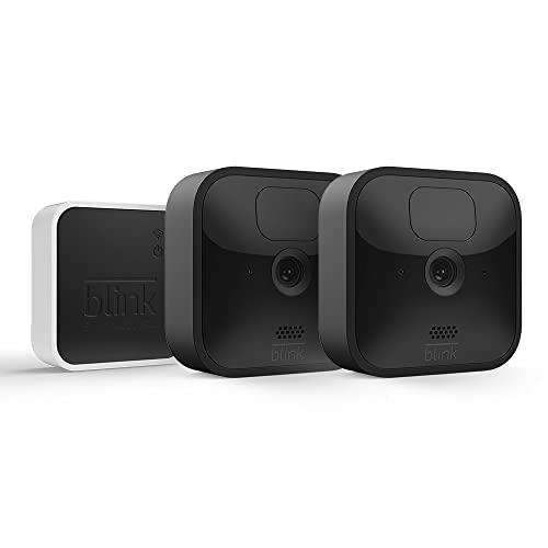 60% DESCUENTO Blink Outdoor | Cámara de vigilancia exterior HD inalámbrica y resistente a la intemperie, con 2 años de autonomía, detección de movimiento, compatible con Alexa| 2 cámaras
