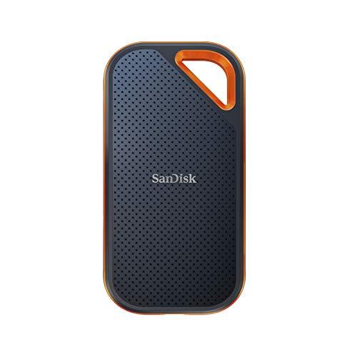 SanDisk 2TB Extreme PRO SSD portátil, USB C USB 3.2 Gen 2×2 Memoria de estado sólido NVMe externa hasta 2000 MB/s Clasificación IP65 de resistencia al agua y al polvo