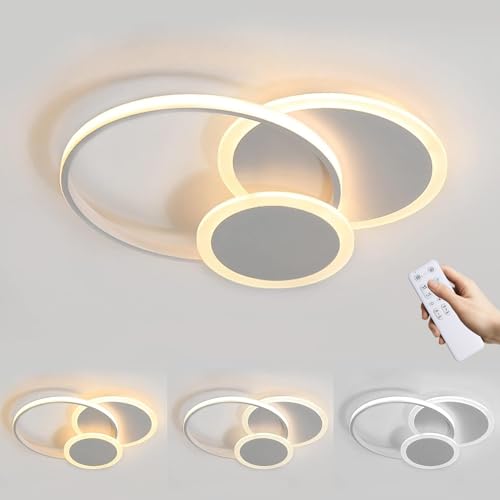 20% DESCUENTO MOUNM Lámpara Techo con Luz Regulable 3000K 6000K, Plafón LED Techo con Control Remoto, Lámparas de Techo Salon para Sala de Estar, Dormitorio, cocina, Pasillo,etc 52 * 44cm