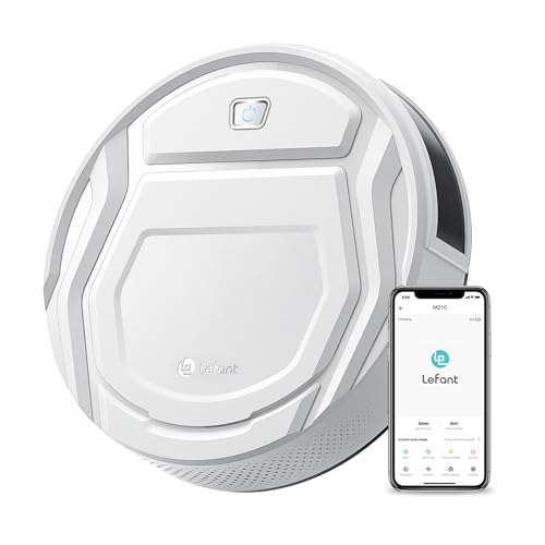 57% DESCUENTO LEFANT Robot Aspirador 2000Pa, Mini Aspirador Robot 120 Min Autocargable, Limpieza Zig Zag, Silencioso, Sensor de Anticolisión 6D, App/Alexa/Bluetooth, para Pelo de Mascotas y Suelos Duros, M210