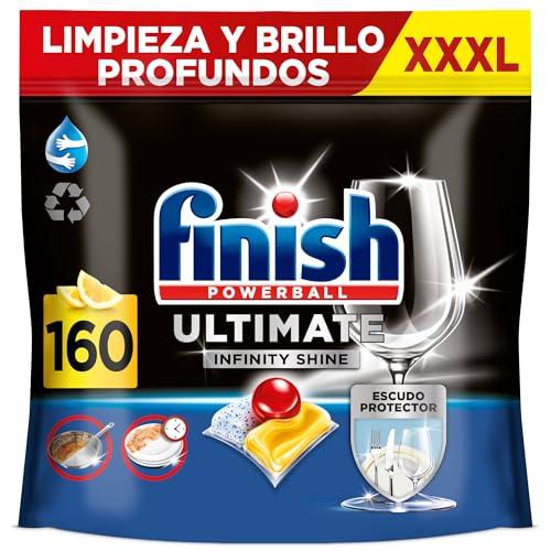 40% DESCUENTO Finish Powerball Ultimate Infinity Shine, pastillas para el lavavajillas con protección de la vajilla, Limón, 160 pastillas