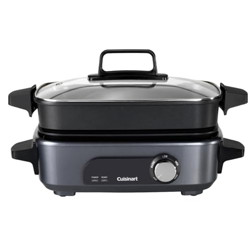 OFERTÓN SUPREMO 65% DESCUENTO Cuisinart Robot de Cocina Multifunción 5 en 1 | Asar, dorar, cocer al vapor, cocinar y hervir a fuego lento | Antiadherente, placas y sartenes intercambiables | Apilable, fácil de guardar | Gris