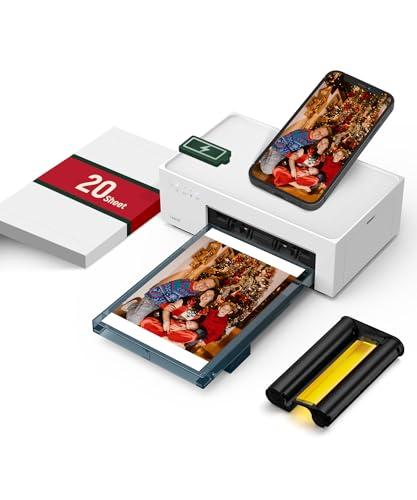 21% DESCUENTO Liene Impresora Fotos Móvil con Batería Recargable WiFi Impresora Fotográfica Portátil con 20 Papeles 10x15cm, Impresora Foto de Calidad Instantánea, Sublimación Térmica 300DPI para iOS/Android/PC