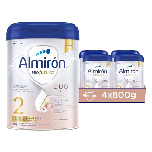 22% DESCUENTO Almirón Profutura 2 Leche de Continuación en Polvo, desde los 6 Meses, 800 g (Paquete de 4), Total 3.2 kg,