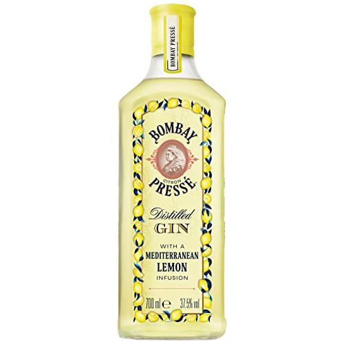 21% DESCUENTO Bombay Citron Pressé Premium Distilled Lemon Flavoured Gin, 37,5 % vol., 700 ml, Ginebra infusionada al vapor con los mejores limones del Mediterráneo, 70 cl