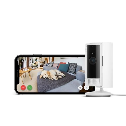 50% DESCUENTO Ring Cámara interior (Indoor Camera 2.ª gen.) | Cámara de vigilancia wifi con enchufe para mascotas | Vídeo 1080p HD, comunicación bidireccional, cubierta de privacidad | 30 días gratis de Ring Home