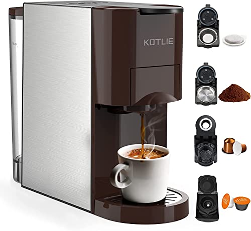 33% DESCUENTO 19 Bar Expreso 4 en 1 Cafetera de Capsulas para Dolce Gusto/Nespresso Original/Ground/ESE Pods(44mm) AC 513K