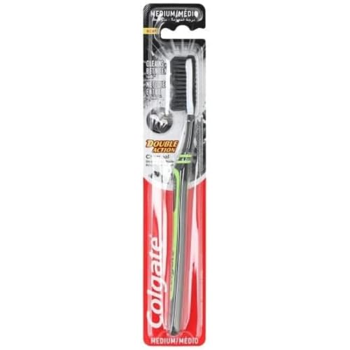 Cepillo de dientes COLGATE MEDIUM CARBÓN DE DOBLE ACCIÓN