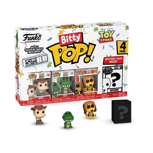 DESCUENTAZO 53% DESCUENTO Funko Bitty Pop! Toy Story Woody 4PK Woody, Rex, Slinky Dog Y una Minifigura Misteriosa Sorpresa 0.9 Inch (2.2 Cm) Juguetes Coleccionable Repisa Apilable Incluida Idea de Regalo