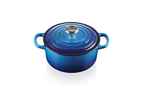 39% DESCUENTO Le Creuset Cocotte redonda de hierro fundido, 20 cm, 2, 4 L, Todas Las Fuentes de Calor incluso inducción, Azure, 21177202202430