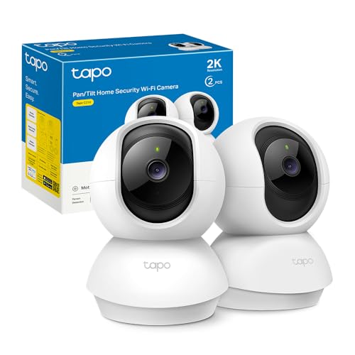 36% DESCUENTO Tapo TP Link C210(2 Pack) Cámara IP WiFi 360° Cámara de Vigilancia 2K (3MP),Visión Nocturna Admite Tarjeta SD hasta 512 GB, Detección de Movimiento, Control Remoto, Compatible con Alexa