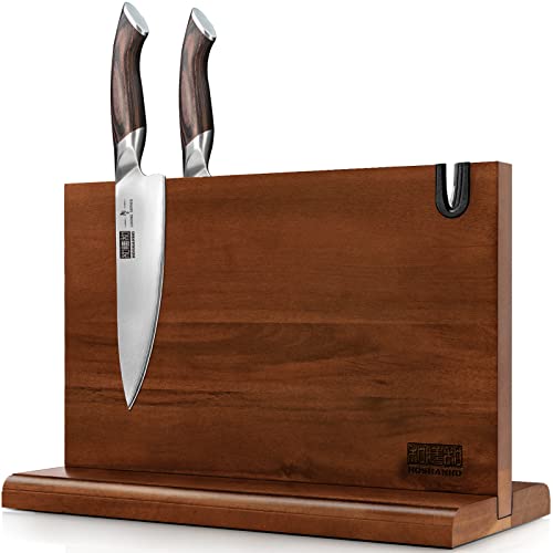 39% DESCUENTO HOSHANHO Bloque de Cuchillos Magnético Doble Cara, Soporte Magnético para Cuchillos de Acacia Soporte Iman Cuchillos Porta Cuchillos para Utensilios Cocinero