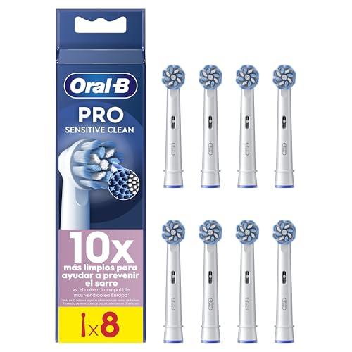 32% DESCUENTO Oral B Pro Sensitive Clean Recambios para Cepillo de Dientes Eléctrico, Pack de 8 Cabezales, Blanco Originales