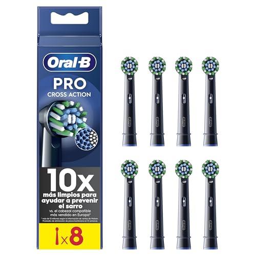 32% DESCUENTO Oral B Pro CrossAction Recambios para Cepillo de Dientes Eléctrico, Pack de 8 Cabezales, Negro Originales
